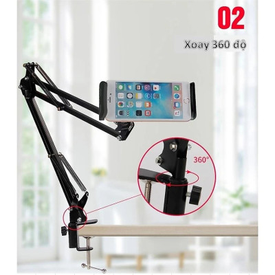 GIÁ ĐỠ MÁY TÍNH BẢNG, ĐIỆN THOẠI ĐA NĂNG KẸP ĐẦU GIƯỜNG CHUẨN TỐT - Hàng chính hãng