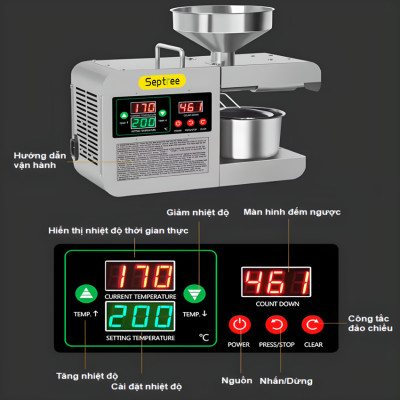 Máy ép dầu thực vật chuyên dụng thương hiệu cao cấp Septree X8S - Hàng Chính Hãng