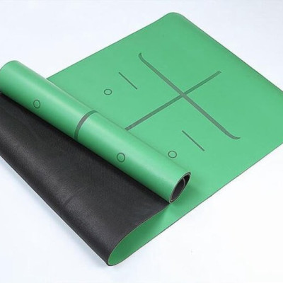 Thảm Tập Yoga Định Tuyến 5mm Cao Su PU Cao Cấp + Túi Đựng + Dây Buộc