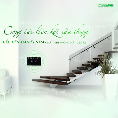Công Tắc Cầu Thang Thông Minh Hunonic, Công Tắc Cảm Ứng Wifi - HNP1SCP