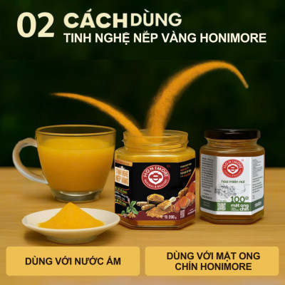 Combo 3 hũ Tinh nghệ nếp vàng Honimore 200g/hũ