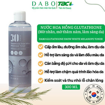 DABO Nước hoa hồng dưỡng da Glutathione cấp ẩm sâu, làm sáng làm dịu da - DABO Glutathione Snow White Melanope Toner 300ml