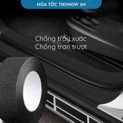 5cm x 2.5m Băng Keo Nhám Chống Trơn Trượt Cầu Thang, Bậc Cửa Oto MÀU ĐEN