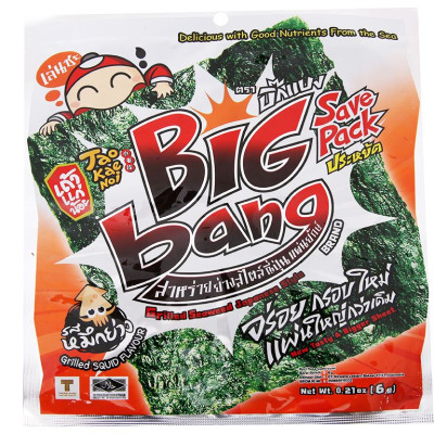 Lốc 12 Gói Rong Biển Taokaenoi Big Bang Vị Mực Cay 6G