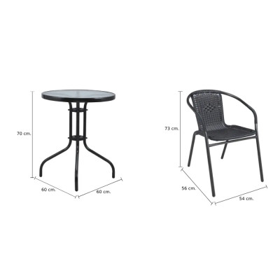 [Miễn Phí Vận Chuyển & Lắp Đặt] Bàn Ngoài Trời Tosca Màu Nâu Trắng, Mặt Kính Cường Lực, Khung Thép Chắn Chắn Bền Bỉ | Index Living Mall | Nội Thất Nhập Khẩu Thái Lan - Phân Phối Độc Quyền Tại Việt Nam