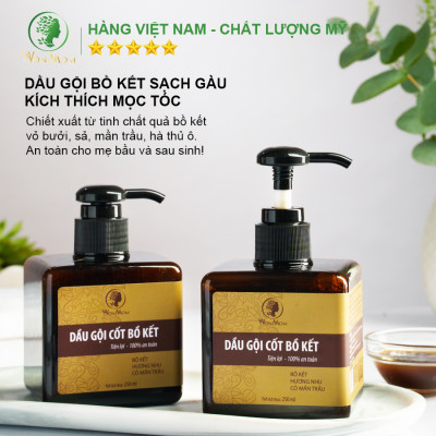 Dầu gội cốt bồ kết đánh bay gàu, mọc tóc, dưỡng tóc đen mượt Wonmom 250ml