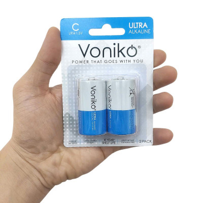 Vỉ 2 Pin Kiềm C 1.5V - Voniko