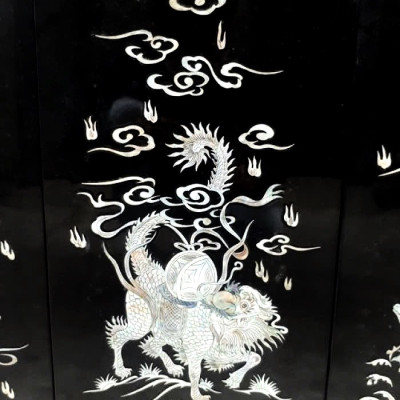 Bộ Tranh Sơn Mài 4 Tấm - LONG LÂN QUY PHỤNG ✨ Khảm Cừ Chìm Cao Cấp – Hàng Xuất Khẩu – Size 80x160 cm