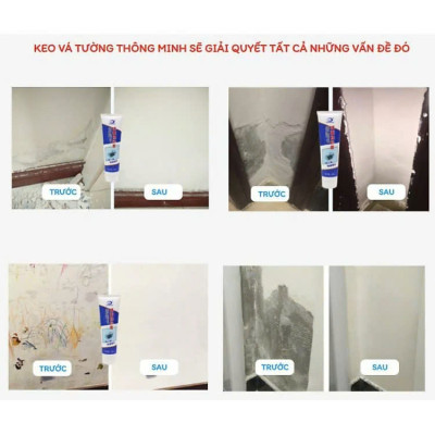 Keo vá tường,Keo trám vết nứt tường thông minh - Tặng kèm bộ dụng cụ KEO VÁ TƯỜNGFREESHIPKEO VÁ TƯỜNG NỨT CHUYÊN DỤNG VÁ VẾT THỦNG TƯỜNG NHÀ CAO CẤP CHỐNG NƯỚC CHỐNG MỐC TIỆN DỤNG