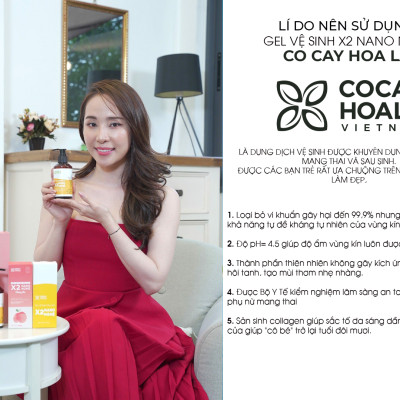 Gel vệ sinh X2 Nano Nghệ Cỏ Cây Hoa Lá làm sạch cô bé ngăn ngừa viêm nhiễm làm hồng và se khít hương chanh tây tươi mát tặng nước hoa vùng kín BIM 150ml