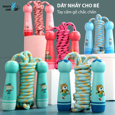 Dây Nhảy Thể Dục Cho Bé Cán Gỗ- Nhiều Màu Hoạt Hình  - Dây Nhảy Giảm Cân Cho Trẻ Em, Bé Trai/Gái - HÀNG CHÍNH HÃNG MINIIN