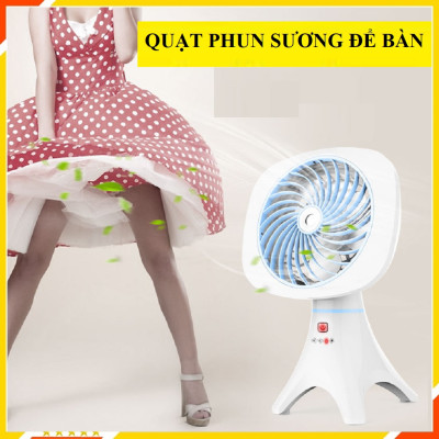 Quạt Phun Sương Mini, Quạt Để Bàn, Quạt Làm Mát Bằng Hơi Nước Có Chân Vững Chắc - Hàng Nhập Khẩu