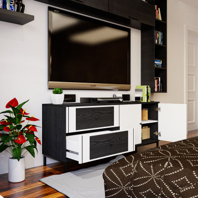 [Happy Home Furniture] TAKO, Kệ TV 2 ngăn kéo - chân sắt , 160cm x 40cm x 65cm ( DxRxC), KTV_036