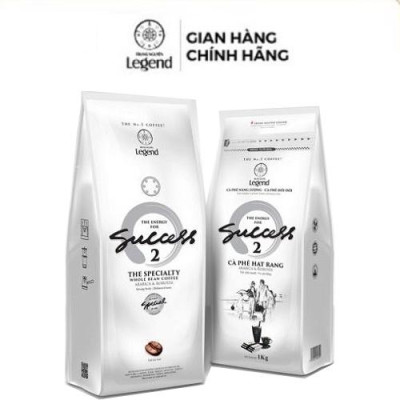 Combo 2 Bịch Cà Phê Hạt Mộc Trung Nguyên Legend Success 2 – Gói 1kg – Cà Phê Thể Chất Mạnh, Vị Cân Bằng