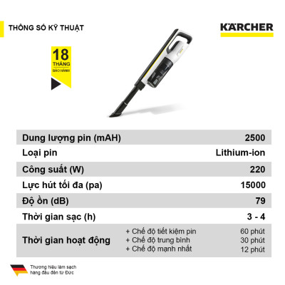 Máy Hút Bụi Cầm Tay Karcher VC 4s - Hàng Chính Hãng