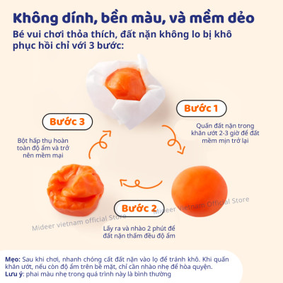 Đất nặn an toàn cho bé hữu cơ không dính tay mideer Mellow Dough Clay