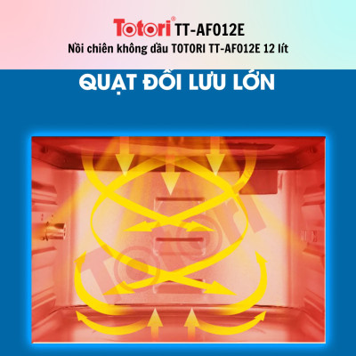 Nồi chiên không dầu TOTORI TT-AFO12E / TT-AFO12M 12 lít - Hàng Chính Hãng - Bảo Hành 12 Tháng