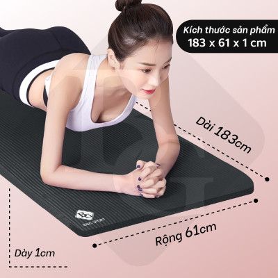 Thảm tập yoga gym  siêu dày 10mm & 15mm  chất liệu cao su NBR tập thể dục tại nhà, đệm văn phòng, thảm dã ngoại du lịch