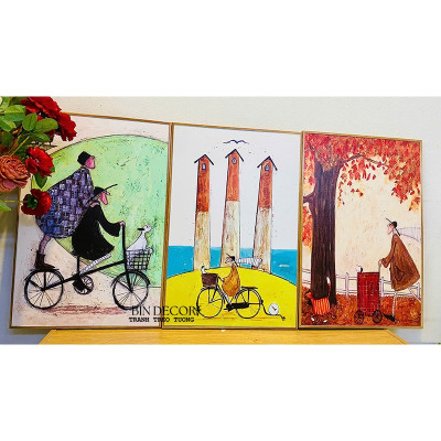 (ẢNH THẬT) Tranh treo tường nghệ thuật trang trí decor phòng khách nhà hàng khách sạn