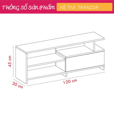 Kệ gỗ tivi đẹp cho phòng khách gia đình SMLIFE Tranzor