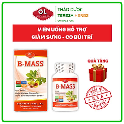 Viên Uống Hỗ Trợ Điều Trị Trĩ, Táo Bón B-Mass Olympian Labs Mỹ 30 Viên