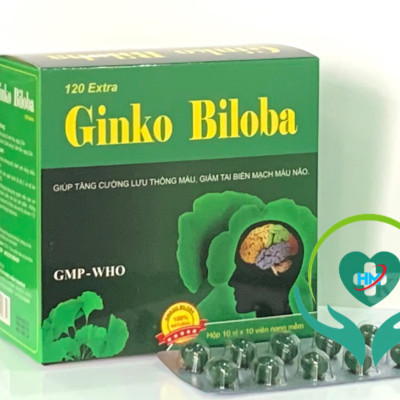 Viên uống Ginkgo Biloba 120mg Vinapharco , hộp 100v, tăng cường tuần hoàn não