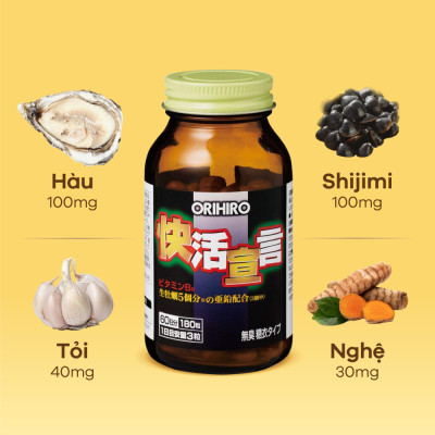 Viên Uống Tinh Chất Hàu Tươi Nghệ Tỏi Orihiro 180 Viên Nhật Bản Hỗ Trợ Cải Thiện Sức Khỏe Nam Giới