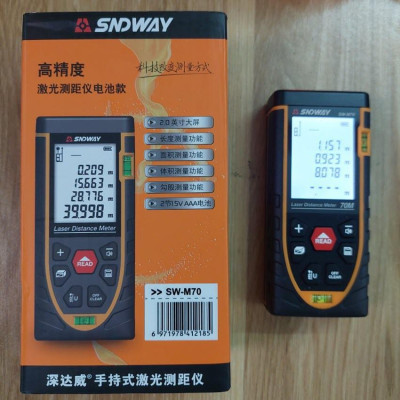 Thước đo khoảng cách, đo bằng tia laser – SNDWAY 70M – Đo đạc nhanh, chính xác, màn hình Led rõ nét, Tiêu chuẩn IP54