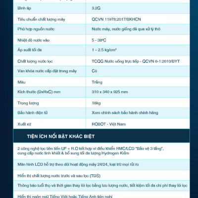 Máy Lọc Nước RO Hydrogen Kiềm ROBOT HydroMega-9 - Hàng Chính Hãng