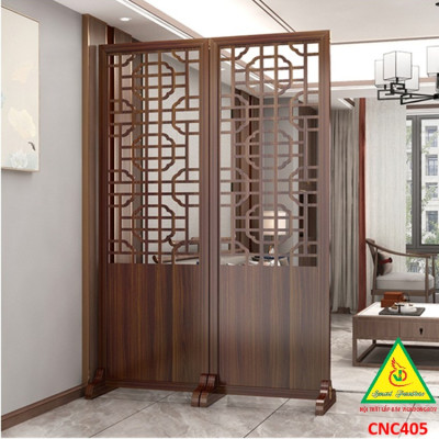 Vách ngăn phòng khách, vách ngăn tủ kệ bằng gỗm bình phong tranh VNTK405 - NỘI THẤT LẮP RÁP VIENDONGADV