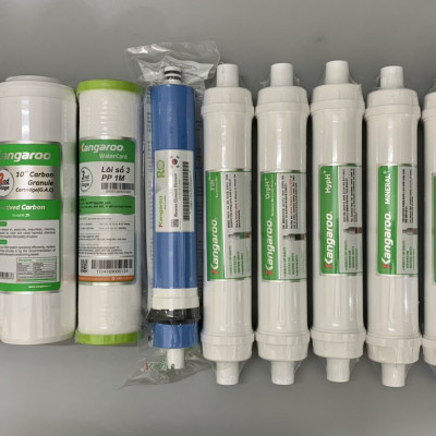Bộ 9 lõi lọc Hydrogen + Kangaroo KG100HA  (123, RO 50GPD, Fir+, Orph+, Hyph+, Mineral+, Nano Carbon+) - Hàng chính hãng