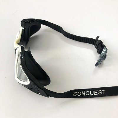 Kính Bơi Người Lớn ConQuest Tráng Gương Chống Sương Mù Chống Tia UV - Đen Phối Trắng