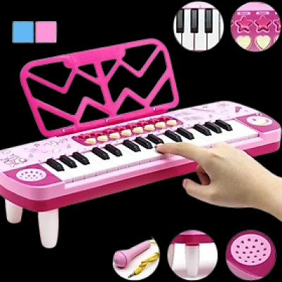 Đàn Piano Kèm Mic Cho Bé Chuẩn Âm Có Đèn Và Nhạc Cho Bé Vui Chơi