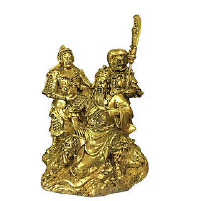 Bộ tượng Tam Thánh CTQ10 25 x 20.2 x 27.6cm mạ vàng hoặc màu xanh lựa chọn