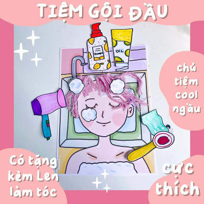 Bộ Tranh Tương Tác Cô Tiên Xanh - Tiệm Gội Đầu