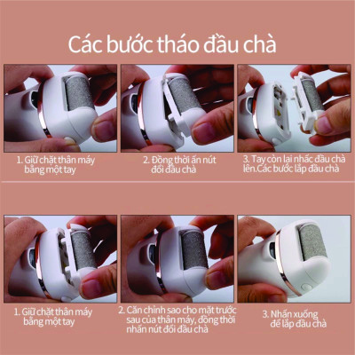 Dụng Cụ Chà Gót Chân, Mài Gót Chân, Tẩy Da Chết Cao Cấp - Có Tích Điện, Tặng Kèm 3 Đầu Mài Thạch Anh 2 Chế Độ Mịn Da Quà Tặng Phụ Kiện 10 Món Cho Tiệm Nail Cá Nhân Nam Nữ Tại Nhà - Giao Màu Ngẫu Nhiên