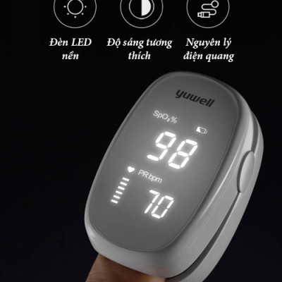 Máy đo nồng độ oxy trong máu SPO2 và nhịp tim Yuwell YX102