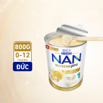Sữa bột Nestlé NAN SUPREMEPRO 1 800g nhập khẩu Đức với 5HMO & đạm Gentle Optipro ( Dành cho trẻ từ 0 - 12 tháng tuổi)