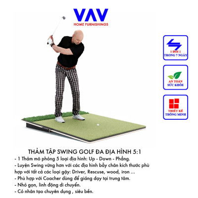Thảm golf, thảm tập swing golf, thảm golf gấp gọn mô phỏng 5 loại địa hình.