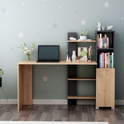 Bàn làm việc liền giá sách hiện đại SMLIFE Delilah