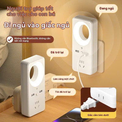 Ổ Cắm Chuyển Đổi USB Kèm Đèn Ngủ LED Dịu Nhẹ – Nhỏ Gọn, Tiện Lợi Ban Đêm