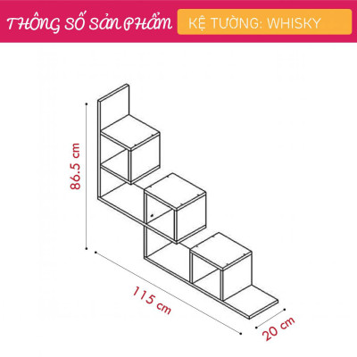 Giá sách treo tường phong cách hiện đại SMLIFE Whisky