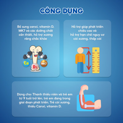 [Combo 6 tặng 1] hộp Viên Uống VIPTEEN VINH GIA Bổ Sung Canxi Nano D3 MK7 Hỗ trợ Tăng Chiều Cao Cho Trẻ 9 -18 tuổi (20 Viên)