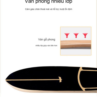 Ván Trượt Thi Đấu Mặt Nhám S7 Trục Lò Xo Xoắn Kép, Xoay 110 Độ, Bánh Xe Cao Su Phát Sáng Chịu Lực 120kg Chính Hãng Đại Nam Sport