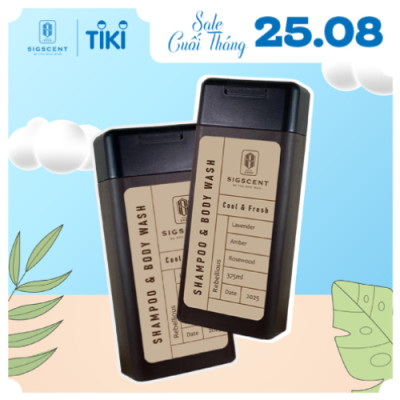 Sữa tắm dầu gội cho nam hương nước hoa 375ml Rebellious thương hiệu SIGSCENT - COMBO 2