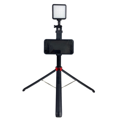 Combo Gậy Selfie P185 và Đèn RGB Hỗ Trợ Ánh Sáng - Gậy chụp ảnh nhỏ gọn tiện lợi, dễ dàng mang đi du lịch - Hàng chính hãng