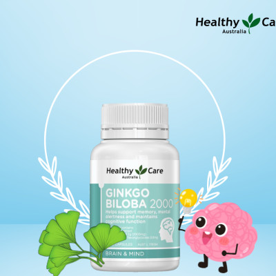 Bổ não Úc Healthy Care Ginkgo Biloba 2000, Giúp tăng tuần hoàn máu não, Cải thiện chức năng nhận thức, Trí nhớ, Giúp an thần và Giảm Stress - QuaTangMe Extaste