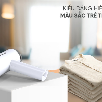 Bàn là hơi cầm tay Sunhouse SHD2176, Công suất 1000W, Mặt bàn là phủ chống dính, Tây cầm gấp gọn, Tự động ngắt khi quá nhiệt, Bảo hành 12 tháng - Hàng chính hãng