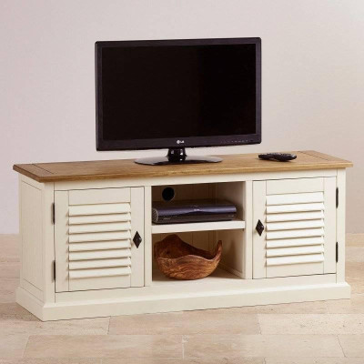 Tủ TV 2 Cánh Shutter Gỗ Sồi Ibie LV2SHUO - Trắng (140 x 42 cm)