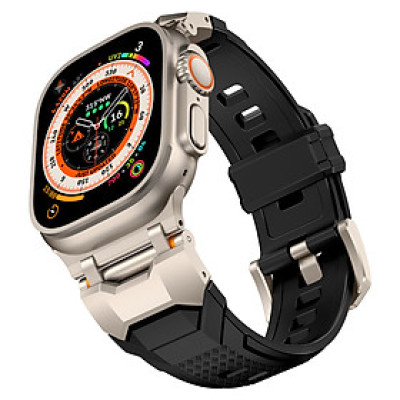 Dây Silicone Đầu Nối Kim Loại Sharp Wing cho Apple Watch Ultra 1/2 & Apple Watch Series 4/5/6/7/8/9/SE/10 Size 44/45/46/49mm - Hàng Chính Hãng